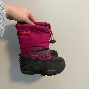 Columbia toddler 11 pink and Black Snow Boots